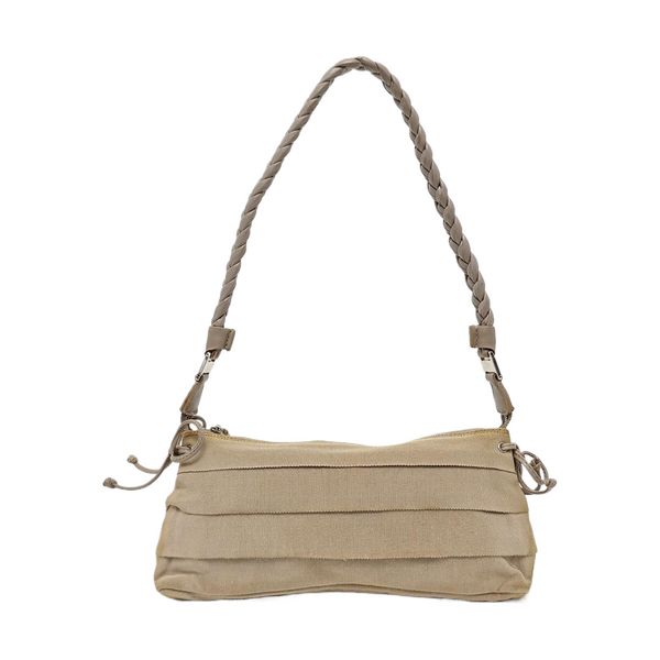 Nylon Top Handle Bag Beige