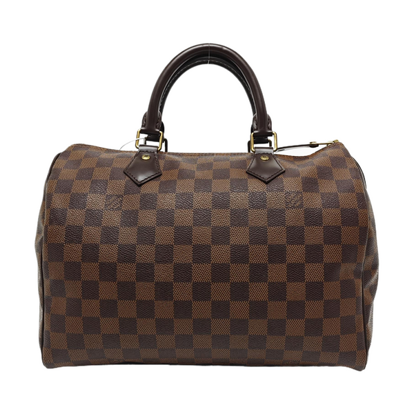 Authenticated pre-owned SPEEDY 30 Coated Canvas Brown - Top Handle Bag at Looply