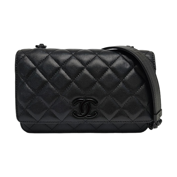 WOC Quilted Grained Calfskin Black