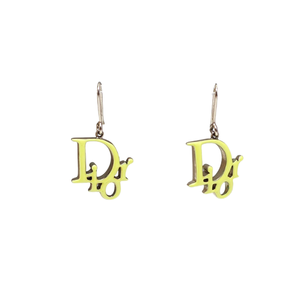 Dior Oblique Metal Green Stud Earrings