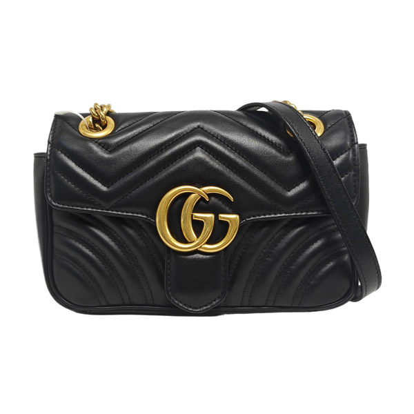 GG Marmont Small Quilted Calfskin Black