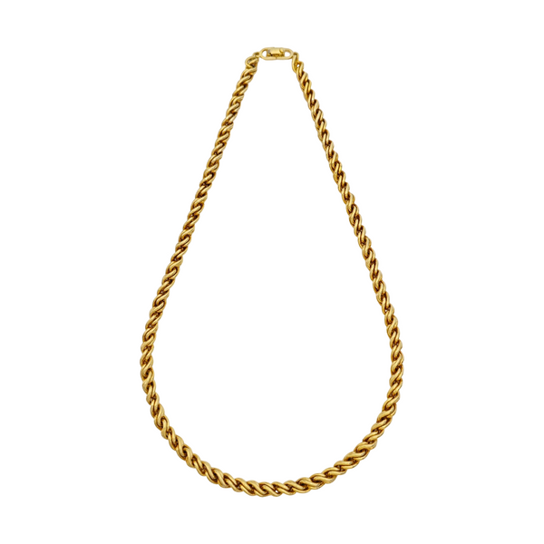 Twist Round Metal Gold Necklace