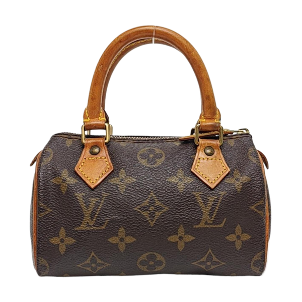 Authenticated pre-owned SPEEDY Nano Monogram Coated Canvas Brown - Top Handle Bag at Looply