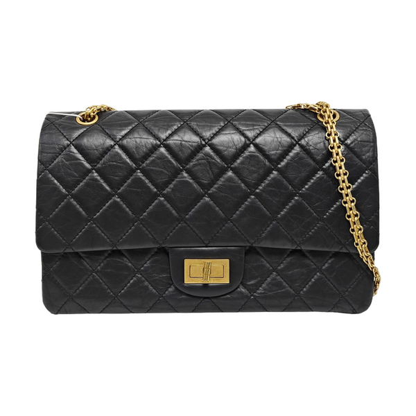 2.55 Maxi Quilted Calfskin Black