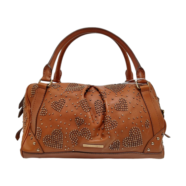 Calfskin Top Handle Bag Brown