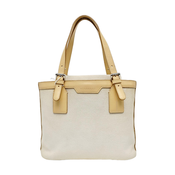Canvas Top Handle Bag White
