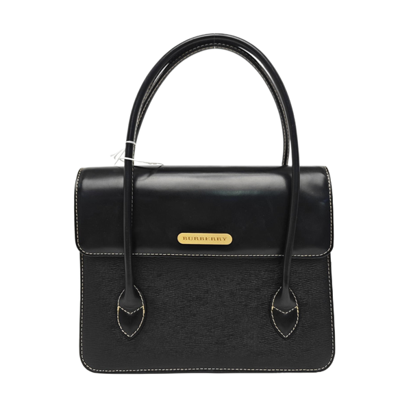 Calfskin Top Handle Bag Black