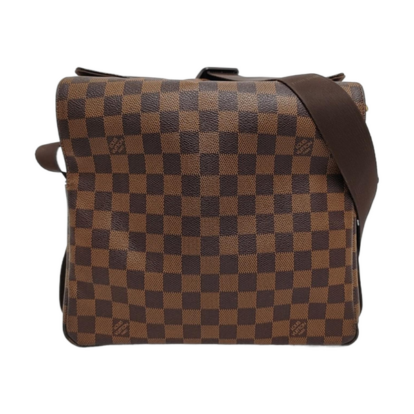 NAVIGLIO Damier Ebene Coated Canvas Brown