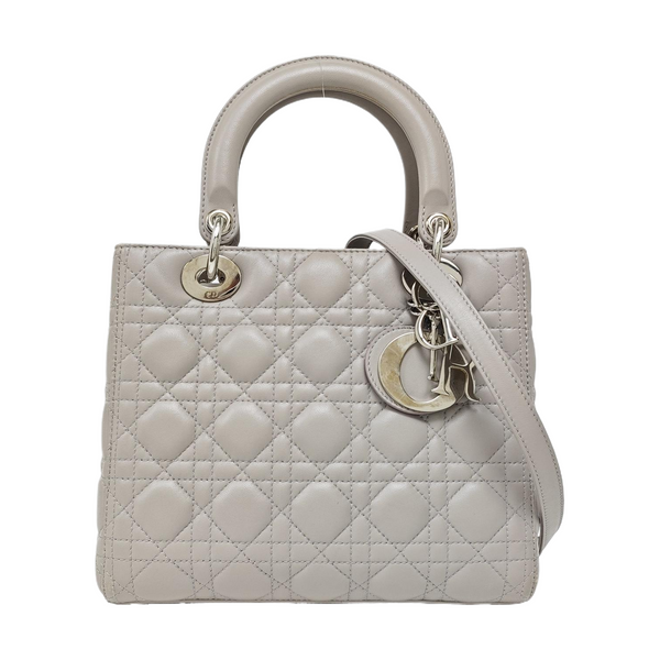 Lady Dior Medium Cannage Lambskin Gray