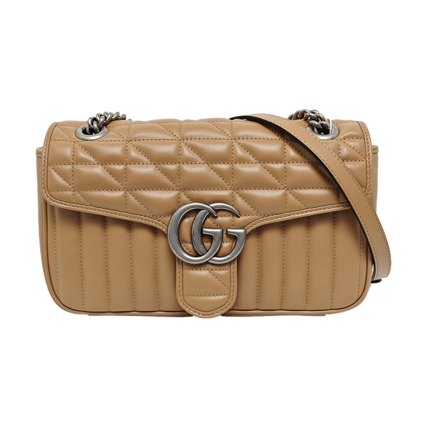 GG Marmont Medium Quilted Calfskin Pink