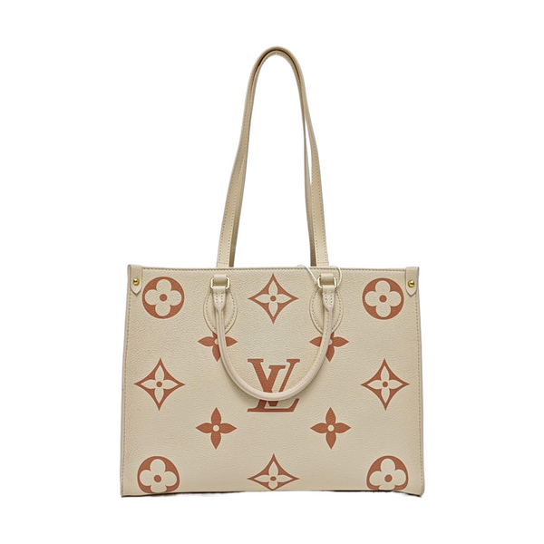 ONTHEGO MM Monogram Calfskin Beige