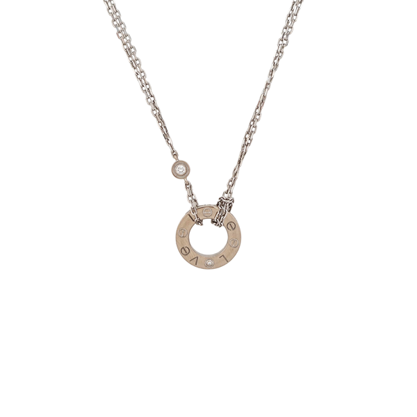 LOVE 18k White Gold Silver Necklace