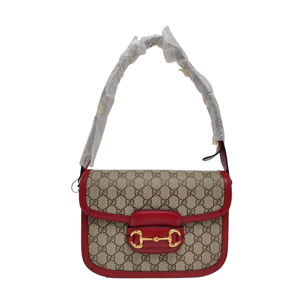Horsebit 1955 Small Monogram Coated Canvas Beige