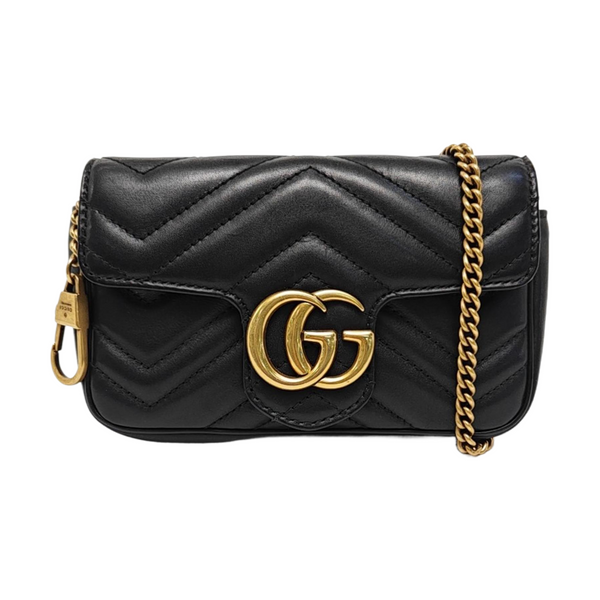 GG Marmont Mini Quilted Calfskin Black