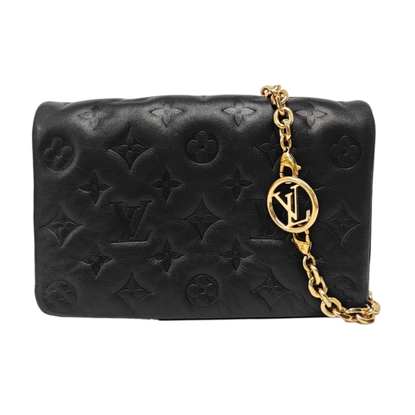 Authenticated pre-owned COUSSIN Monogram Lambskin Black - Shoulder Bag at Looply