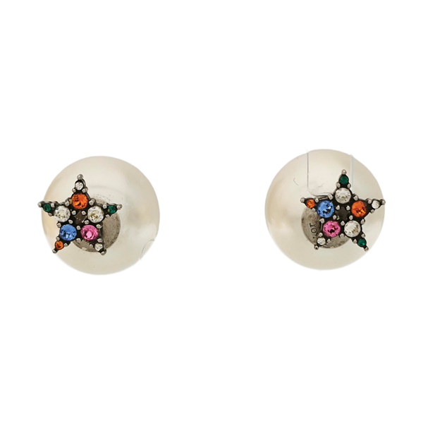 Dior Tribales Metal Silver Stud Earrings
