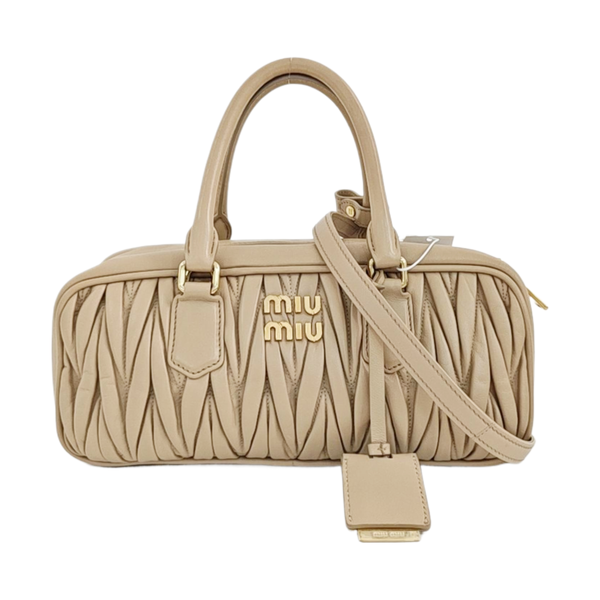 Arcadie Matelassé Large Quilted Lambskin Beige