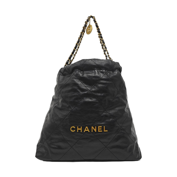 CHANEL 22 Medium Quilted Calfskin Black