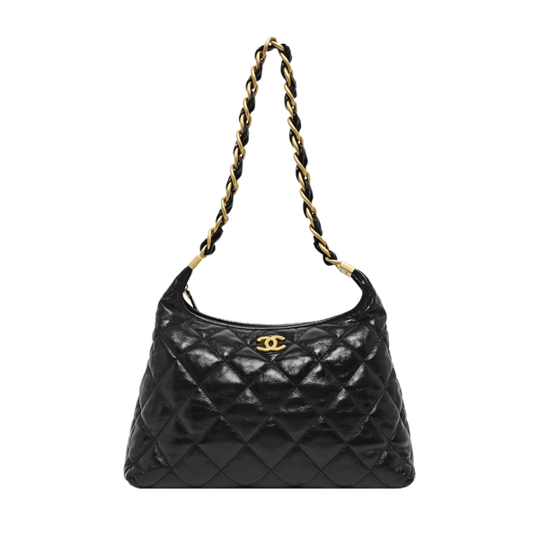24A Large Quilted Lambskin Black