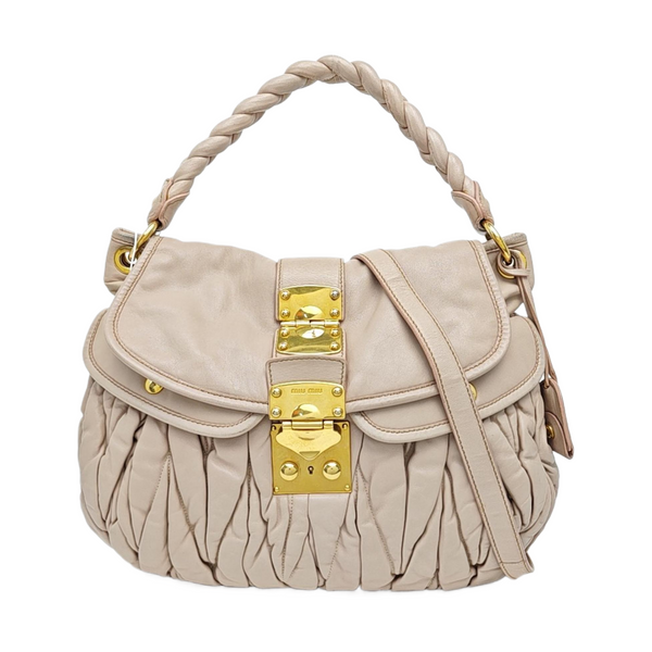 Miu Coffer Quilted Lambskin Pink