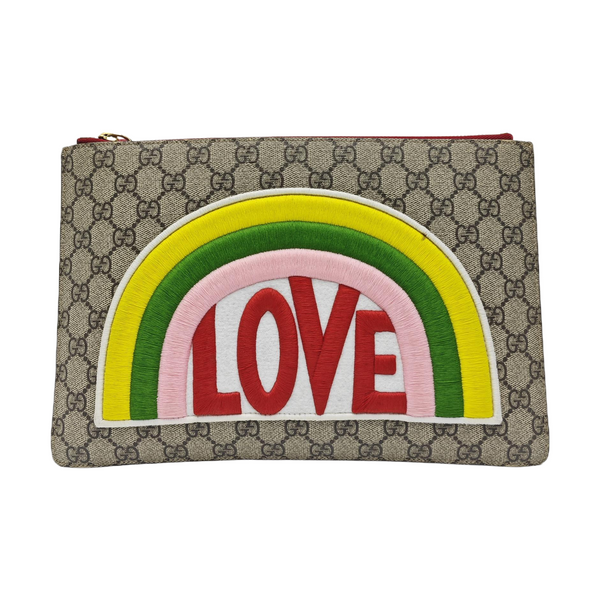 Monogram Coated Canvas Clutch Black