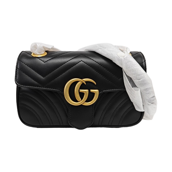 GG Marmont Small Quilted Calfskin Black