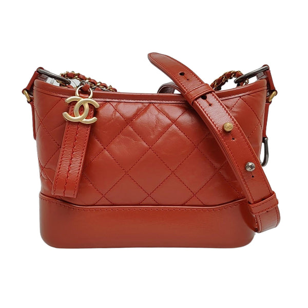 GABRIELLE Small Quilted Calfskin Red