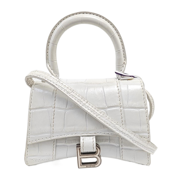 Hourglass Mini Calfskin White
