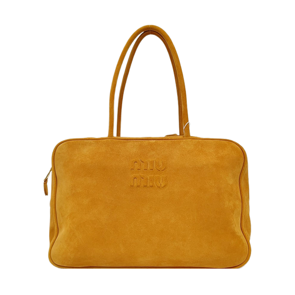 Authenticated pre-owned Beau Suede Yellow - Top Handle Bag at Looply
