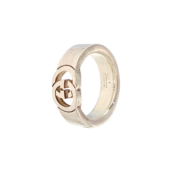 Interlocking G 925 Sterling Silver Ring HK 13