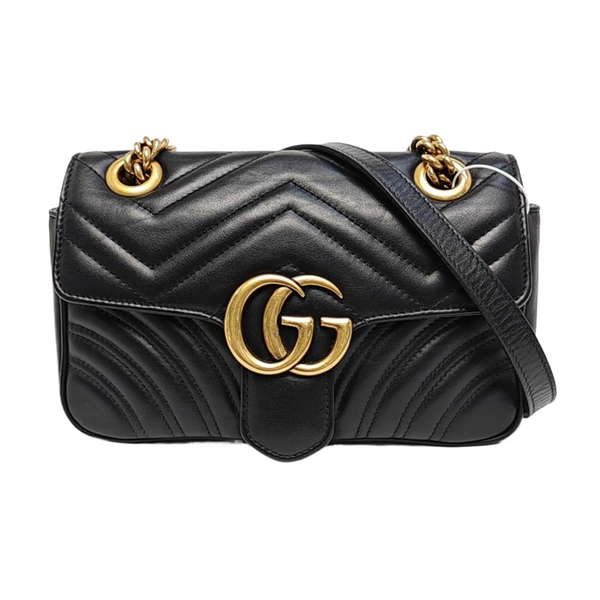 GG Marmont Small Quilted Calfskin Black
