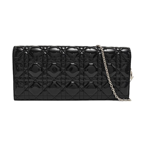 Lady Dior Medium Cannage Patent Leather Black
