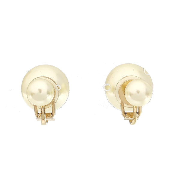 Faux Pearl White Clip On Earrings