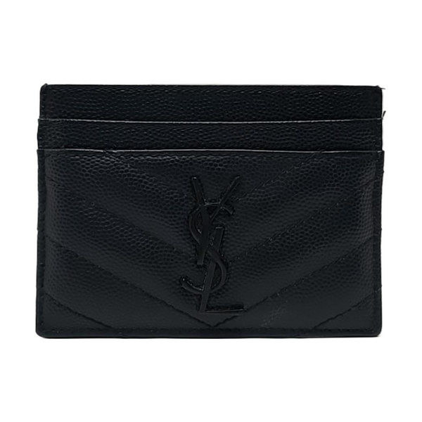 MONOGRAM Quilted Calfskin Black Card Holder