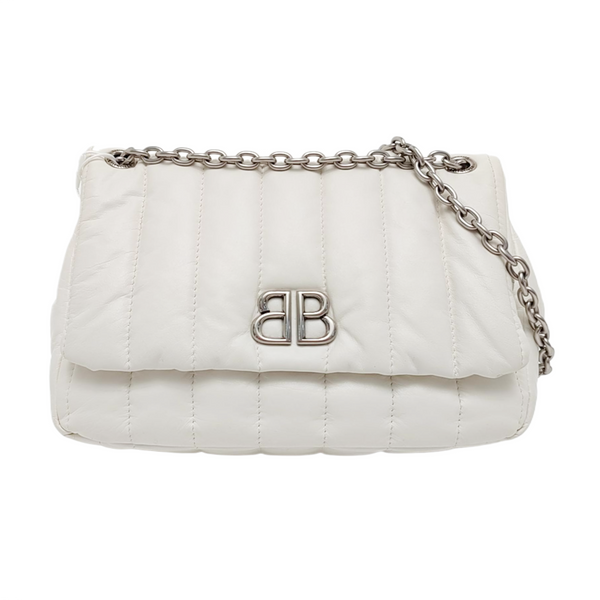 BB Quilted Calfskin White