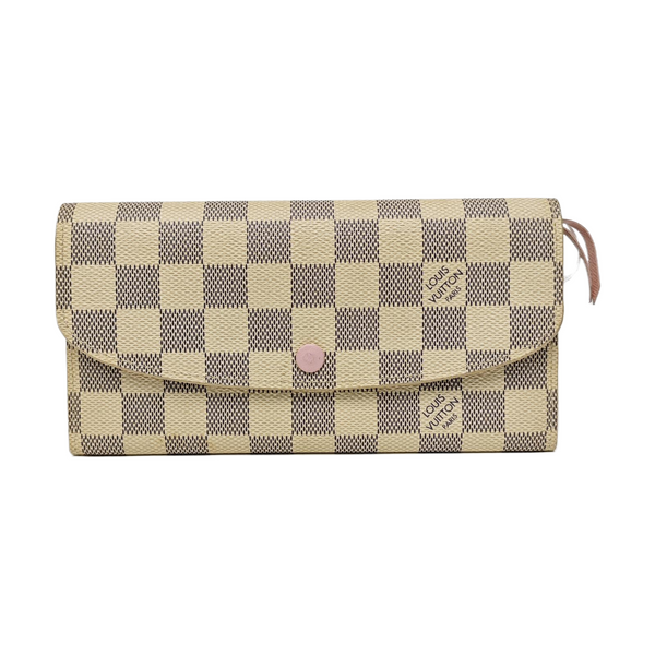 EMILIE Damier Azur Coated Canvas White Wallet