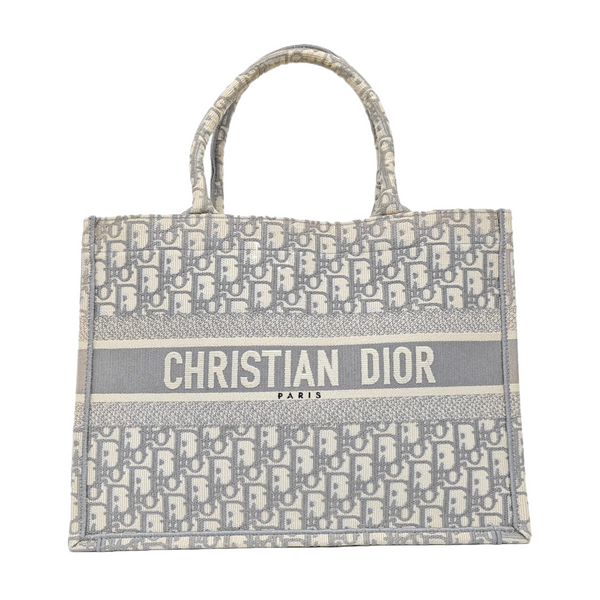 Bolso tote mediano de lona Monogram blanca