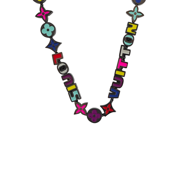 LV COLORS BEADS Metal Black Necklace