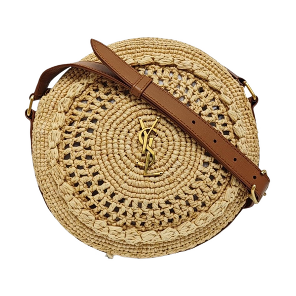 Straw Shoulder Bag Brown
