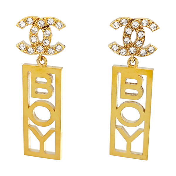 CC Logo Metal Gold Earrings