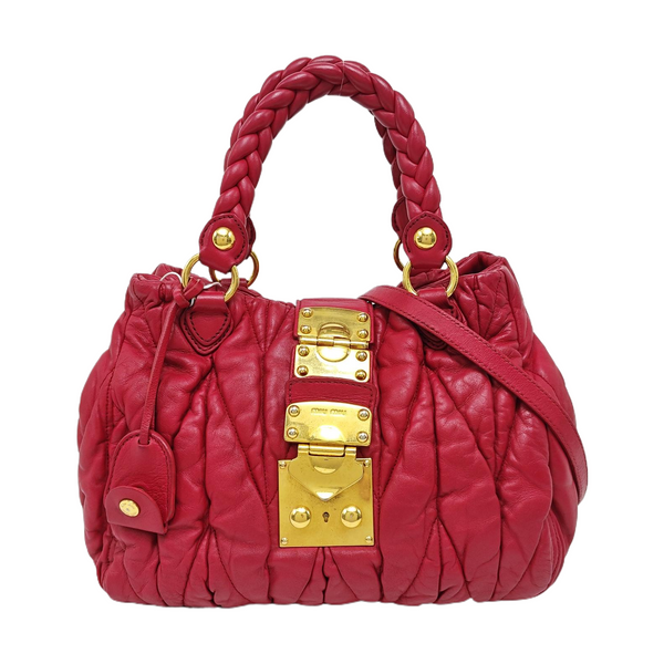 Quilted Lambskin Shoulder Bag Red