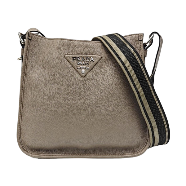 Calfskin Crossbody Bag Gray