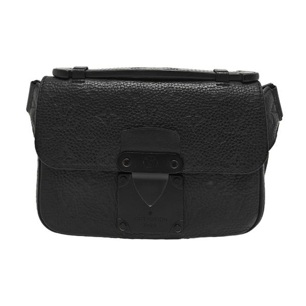 S LOCK Monogram Calfskin Black