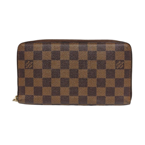 ZIPPY Damier Ebene Coated Canvas Brown Wallet