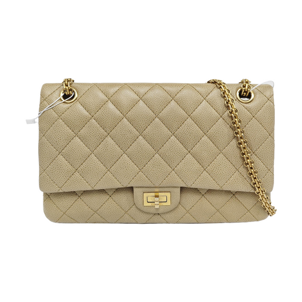 2.55 227 Quilted Grained Calfskin Beige