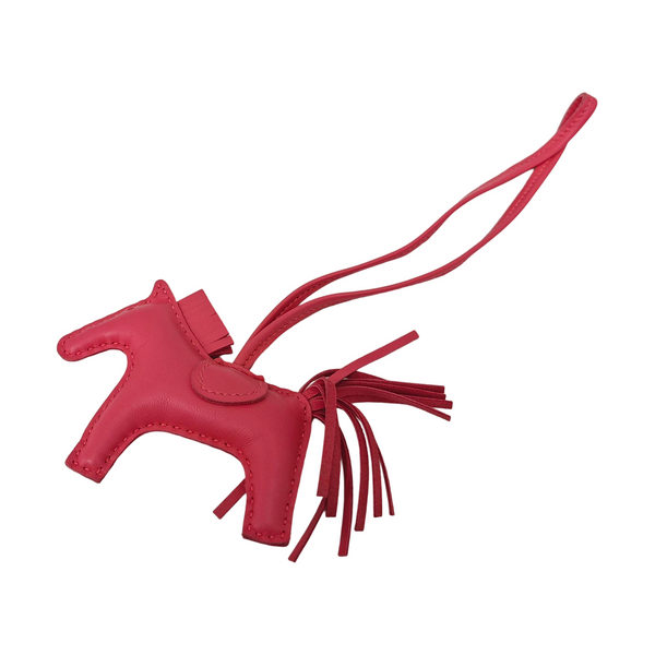 Leather Bag Charm Red