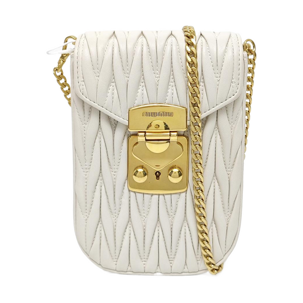 Matelassé Quilted Lambskin White