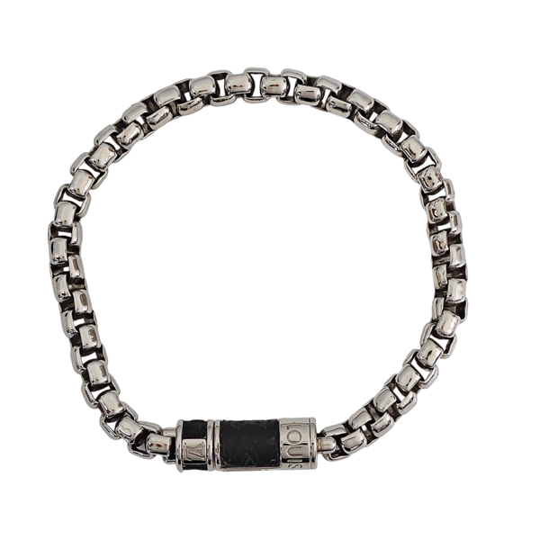 MONOGRAM CHAIN Coated Canvas Silver Bracelet