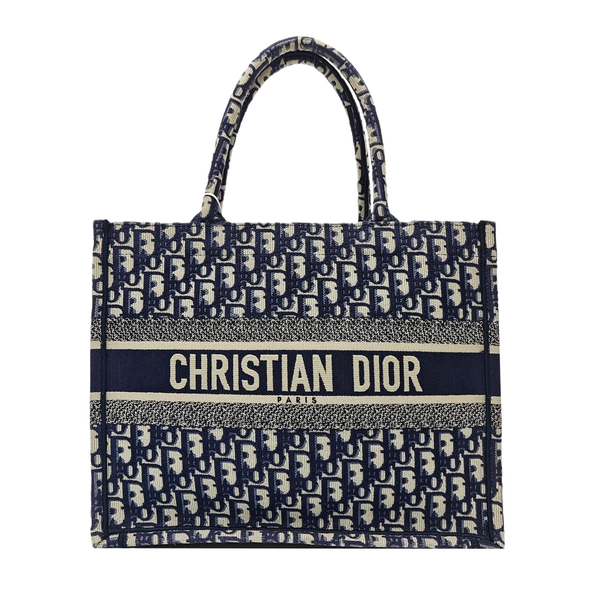 Book Tote Medium Oblique Canvas Blue