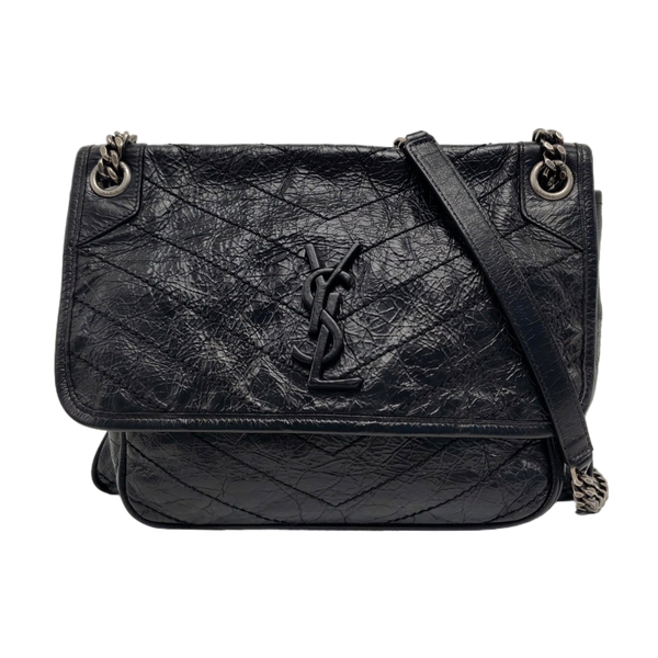 NIKI Medium Chevron Calfskin Black